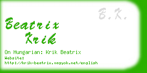 beatrix krik business card